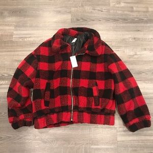 Vici fleece plaid jacket